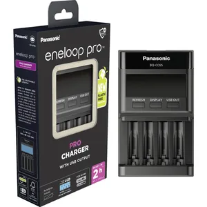 Panasonic eneloop LCD Top Charger BQ-CC65 (AA / LR6 / LR06 / Mignon / R6 / R14505, AAA / LR03 / Micro / R03 / AM4 / MN2400 / KR03, Ladegerät ohne Akku)