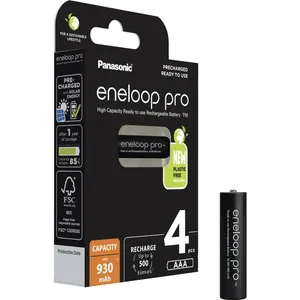 Panasonic eneloop pro (4 Stk., AAA / LR03 / Micro / R03 / AM4 / MN2400 / KR03, 930 mAh)